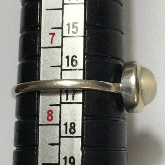 Sterling Silver Ring Size 7.5 Cat's Eye Moonstone Feldspar Cabochon Stone - Picture 2 of 13